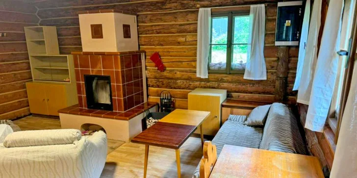 Prenájom útulnej a plne vybavenej zrubovej chaty vo Vrchlabí až pre 6 osôb