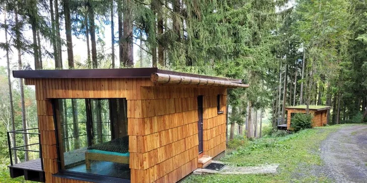 Romantický únik do šumavských lesov: plne vybavený tiny house, raňajky v penzióne