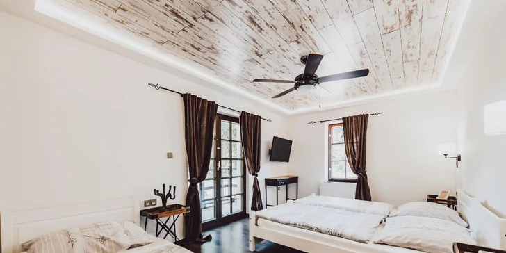 Romantika kúsok od Tábora: luxusný pobyt v mlyne, raňajky alebo polpenzia aj relaxácia