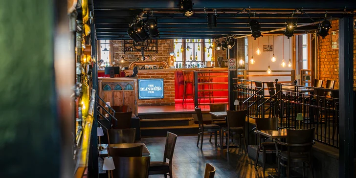 Otvorené vouchery na konzumáciu jedla a nápojov v hodnote 30 € a 50 € v reštaurácii The Blinders Pub