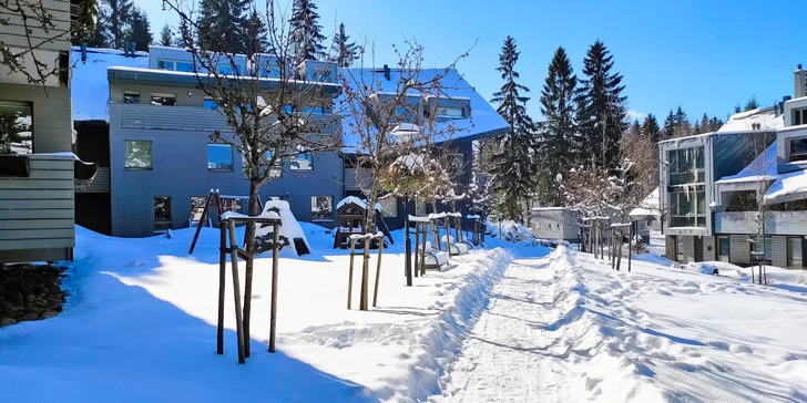 Krásne apartmány v Harrachove: bez stravy alebo s raňajkami a so vstupom do saunového sveta Grotta Spa