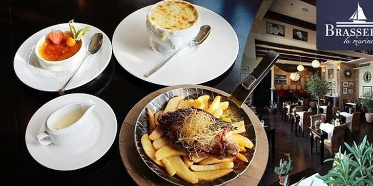Francúzske 3-chodové menu v Brasserie La Marine