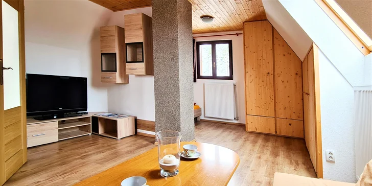 Dovolenka v chatovej osade na Lipne: vybavené apartmány pre 5 osôb a Lipno card