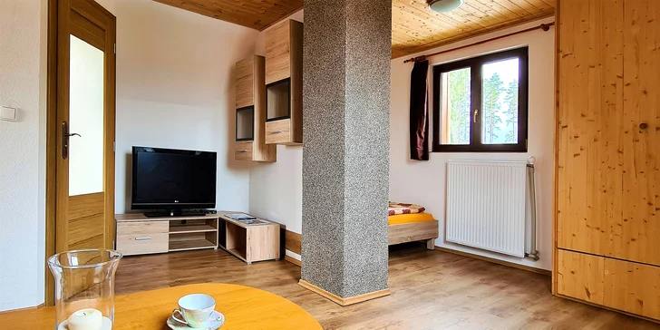 Dovolenka v chatovej osade na Lipne: vybavené apartmány pre 5 osôb a Lipno card