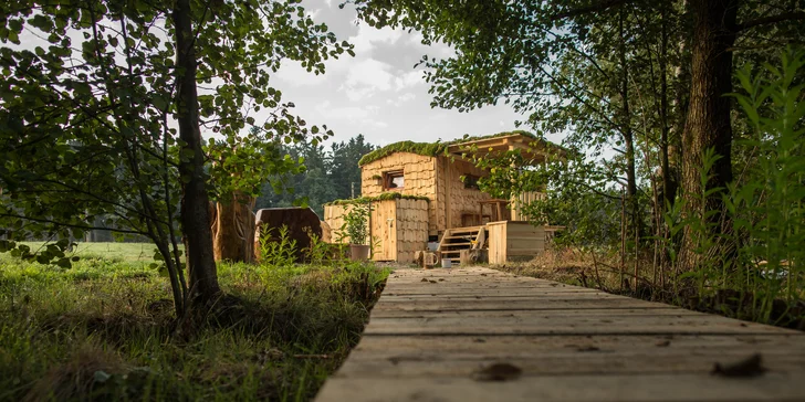 Romantika na brehu rybníka: dokonalý oddych v útulnej maringotke, kúpele v kmeni jaseňa
