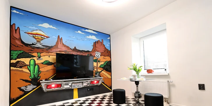 Originálny autoapartmán na Pálave: miestne víno a hydromasážna vaňa na izbe