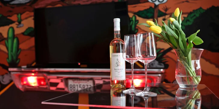 Originálny autoapartmán na Pálave: miestne víno a hydromasážna vaňa na izbe