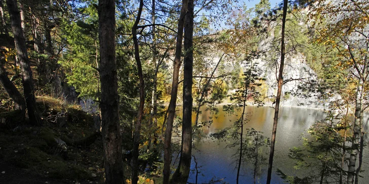 Krásne vybavený drevený domček pri zatopenom lome v podhorí Šumavy: pobyt až pre 4 osoby