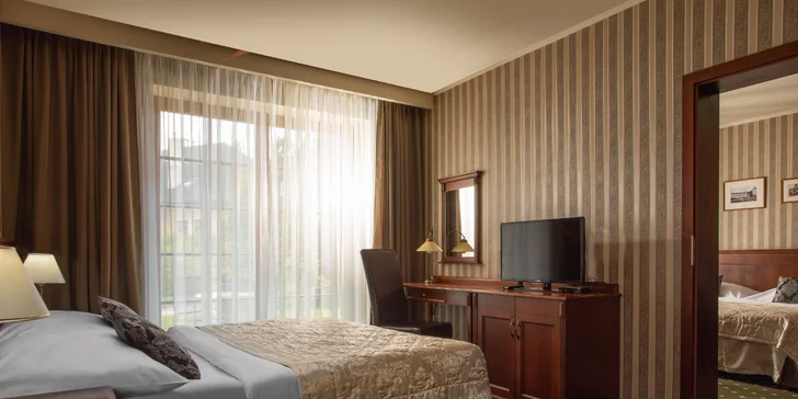 4* hotel v pokojnej časti Mariánskych Lázní: polpenzia, wellness aj procedúry