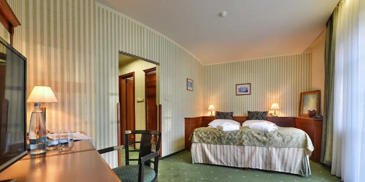 4* hotel v pokojnej časti Mariánskych Lázní: polpenzia, wellness aj procedúry