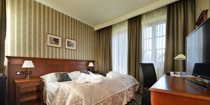 4* hotel v pokojnej časti Mariánskych Lázní: polpenzia, wellness aj procedúry