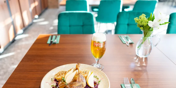 3-chodové kačacie hody pre dvoch s pivom Urpiner