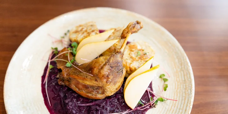 3-chodové kačacie hody pre dvoch s pivom Urpiner