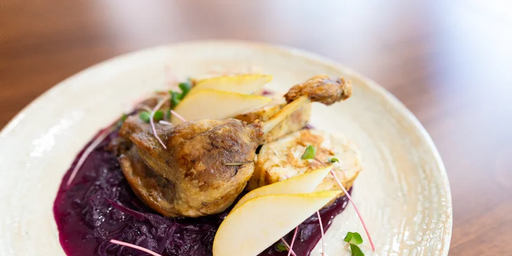 3-chodové kačacie hody pre dvoch s pivom Urpiner