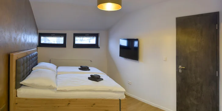 Dovolenka na Dolnej Morave: moderné poschodové apartmány, výhľad na Stezku v oblakoch, zjazdovky