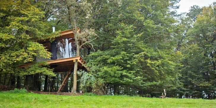 Romantika s výhľadom na ovčiu pastvinu: treehouse s krásnym krbom len pre vás dvoch