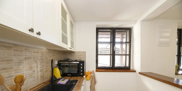 Apartmány v srdci Třebone až pre 4 osoby: výhľad na Zlatú stoku, vstup do Múzea marcipánu