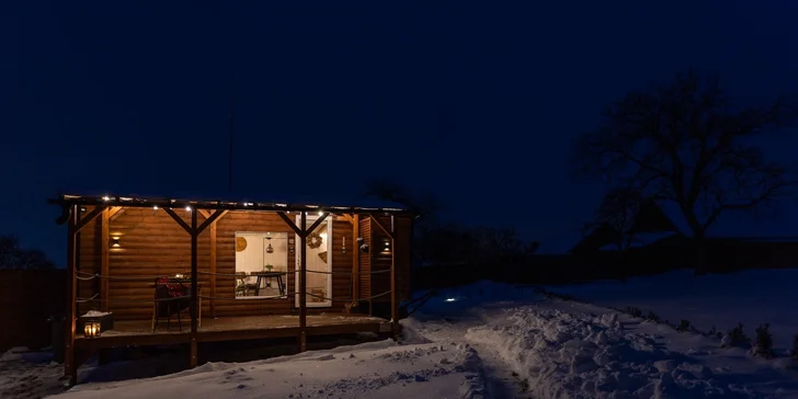 Luxusná maringotka Za humny so saunou v prírode neďaleko Bouzova a Javoříčskych jaskýň