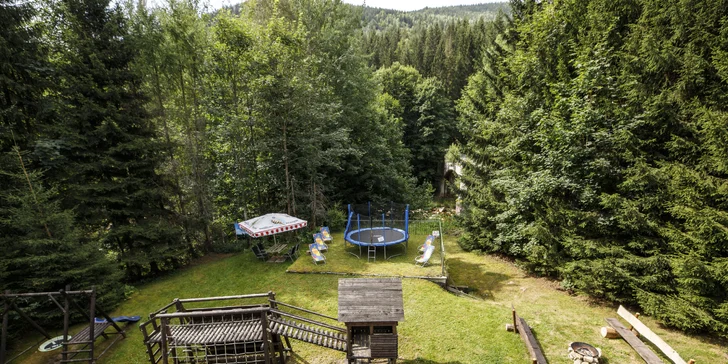 Pobyt v malebnej drevenici na okraji Harrachova s bohatou polpenziou formou bufetu