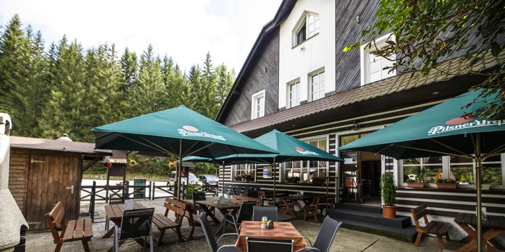 Pobyt v malebnej drevenici na okraji Harrachova s bohatou polpenziou formou bufetu