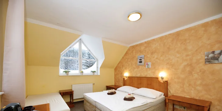 Pobyt v malebnej drevenici na okraji Harrachova s bohatou polpenziou formou bufetu