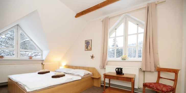 Pobyt v malebnej drevenici na okraji Harrachova s bohatou polpenziou formou bufetu