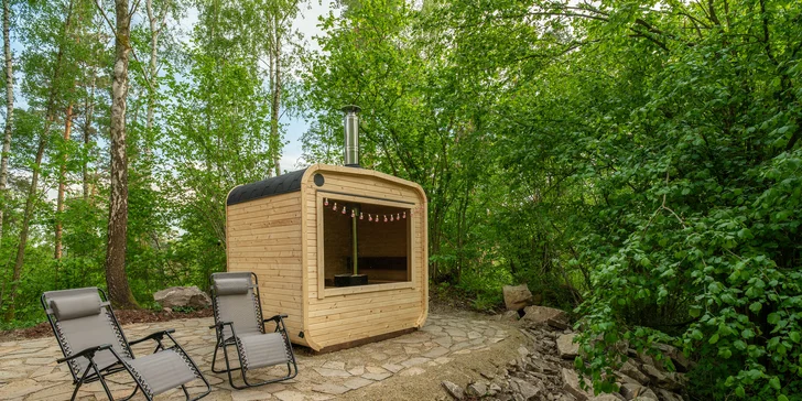 Tiny house na Vysočine: krásna lokalita na samote, sauna, gril a komfortné vybavenie
