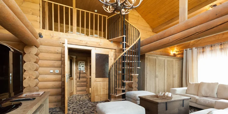 Pobyt v luxusnom kanadskom zrube s výhľadom na Vysoké Tatry a wellness