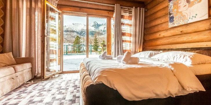 Pobyt v luxusnom kanadskom zrube s výhľadom na Vysoké Tatry a wellness