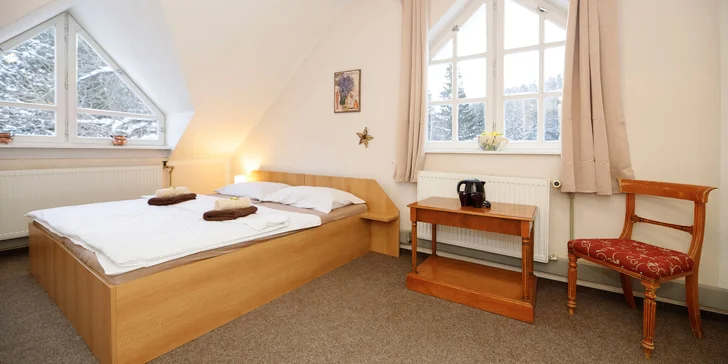 Pobyt v malebnej drevenici na okraji Harrachova s bohatou polpenziou formou bufetu