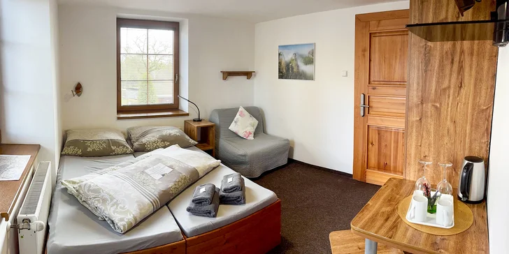 Dovolenka v Českom Švajčiarsku: raňajky, 3-chodová večera aj privátna sauna a vírivka