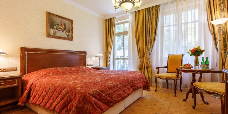 Pobyt v elegantnom hoteli blízko kolonády: raňajky, wellness aj procedúry