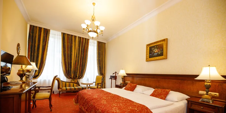 Pobyt v elegantnom hoteli blízko kolonády: raňajky, wellness aj procedúry