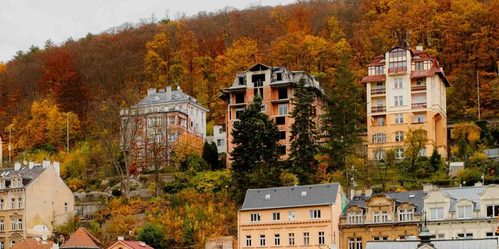 Relax v Karlových Varoch: hotel priamo pri kolonáde, wellness centrum, procedúry a raňajky alebo polpenzia