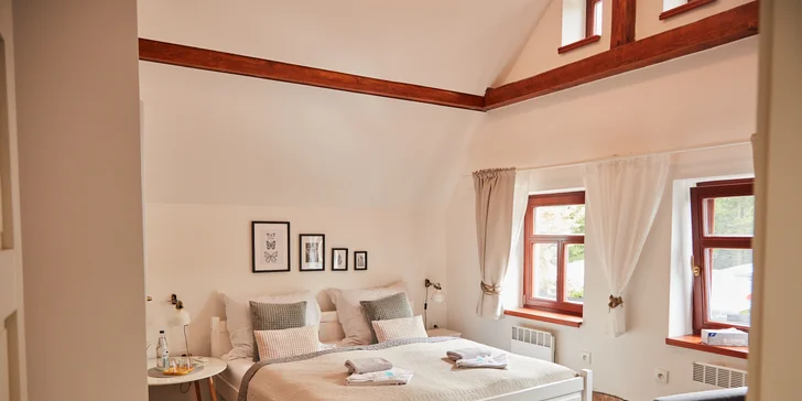 Historická vila pri priehrade Les Království a blízko Dvora Králové, raňajky v cene