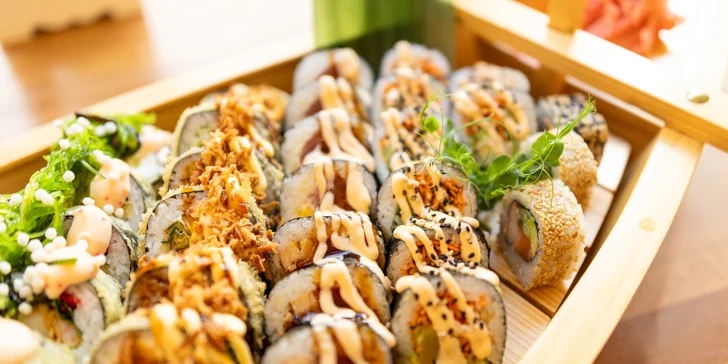 Exkluzívny sushi set – až 48 kúskov s krevetami, lososom či avokádom