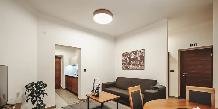 Krásne apartmány len 800 m od zámku v Hlubokej s raňajkami aj wellness