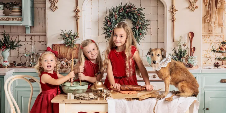 Profesionálne vianočné fotenie v ateliéri: 5 alebo 15 upravených digitálnych fotografií