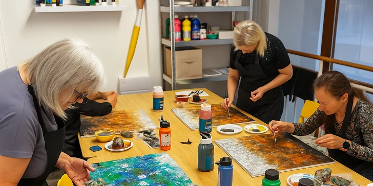 Kreatívny kurz pre 1 či 2 osoby: maľovanie, linoryt, koláž a ďalšie techniky