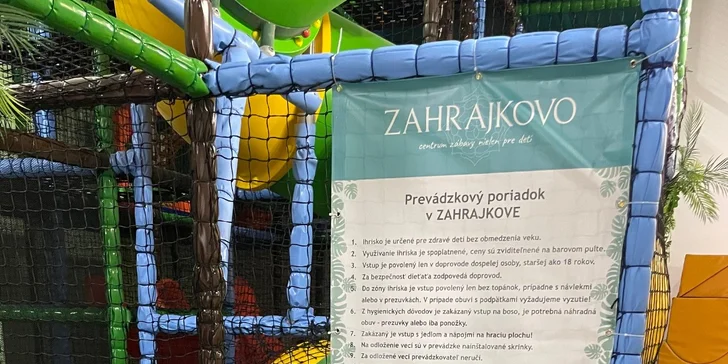 Hodinové vstupy do detského centra Zahrajkovo v Pezinku