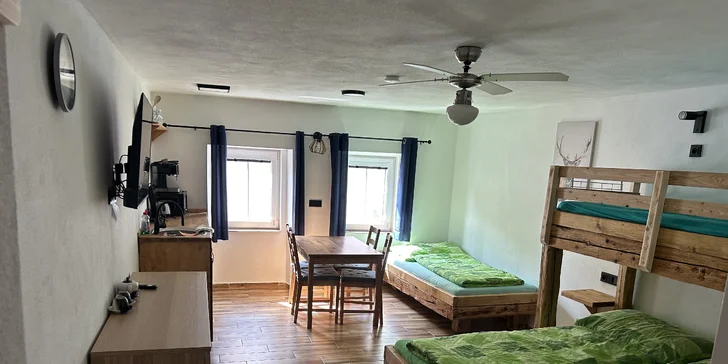 Vyšší Brod: apartmány až pre 7 osôb, vrátane kuchyne a záhrady s ohniskom, 9 km od Lipna