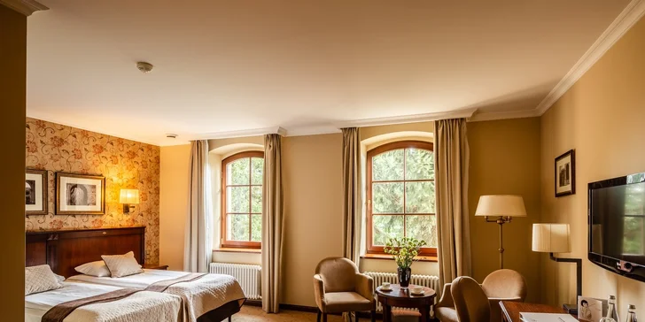 Zámocká romantika pri Vratislavi: raňajky alebo polpenzia, neobmedzený wellness a krásne okolie