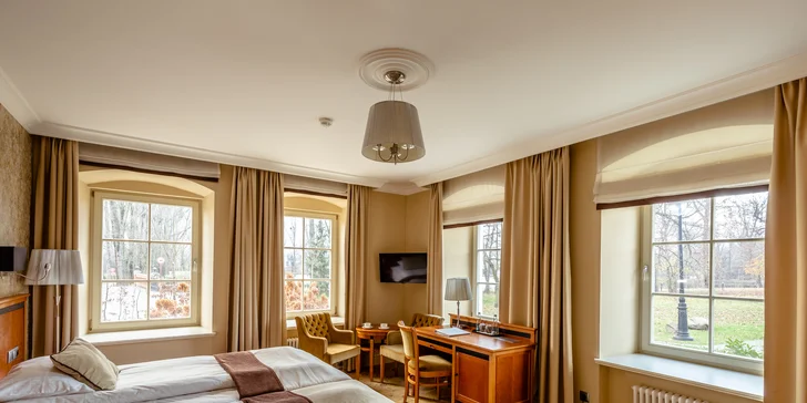 Zámocká romantika pri Vratislavi: raňajky alebo polpenzia, neobmedzený wellness a krásne okolie