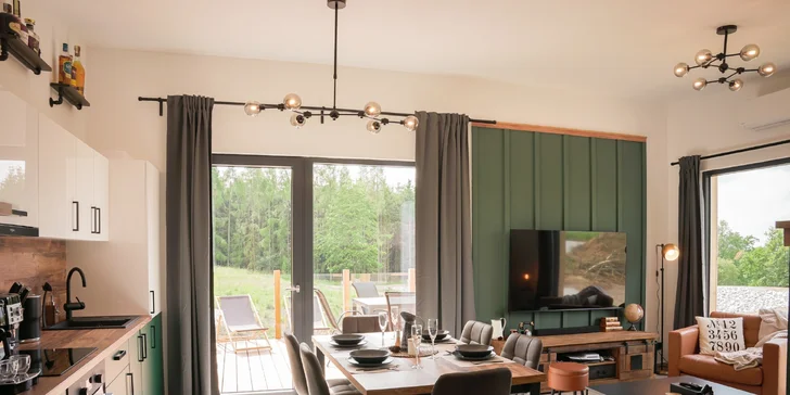 Moderná chata v južných Čechách: vlastná sauna, vírivý sud a kapacita až 6 osôb