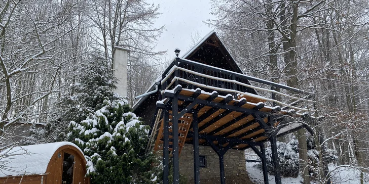 Pobyt v malebnej lesnej wellness chate len 7 km od Litomyšle: sauna, vírivka aj zapožičanie loďky
