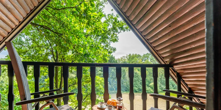 Pobyt v malebnej lesnej wellness chate len 7 km od Litomyšle: sauna, vírivka aj zapožičanie loďky