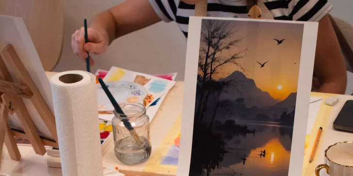 Kreatívny workshop maľovania akrylom s občerstvením a neobmedzeným proseccom alebo vareným vínom