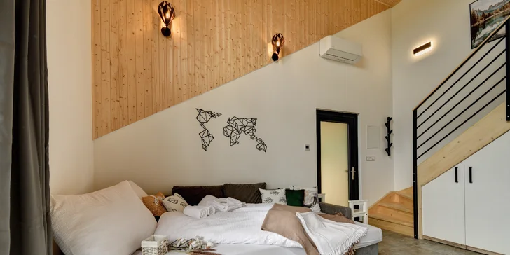 Moderná chata pri Českých Budějoviciach a Krumlove: fínska sauna, terasa, kapacita až pre 6 osôb