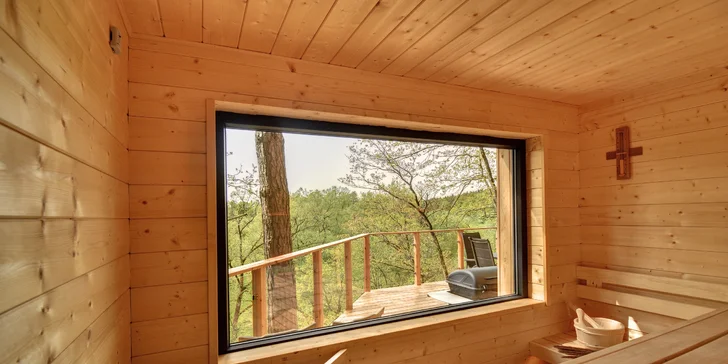 Moderná chata pri Českých Budějoviciach a Krumlove: fínska sauna, terasa, kapacita až pre 6 osôb