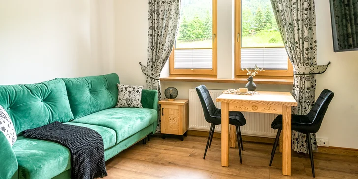 V blízkosti turistických chodníkov aj atrakcií: apartmány v Zakopanom so SPA zónou a raňajkami